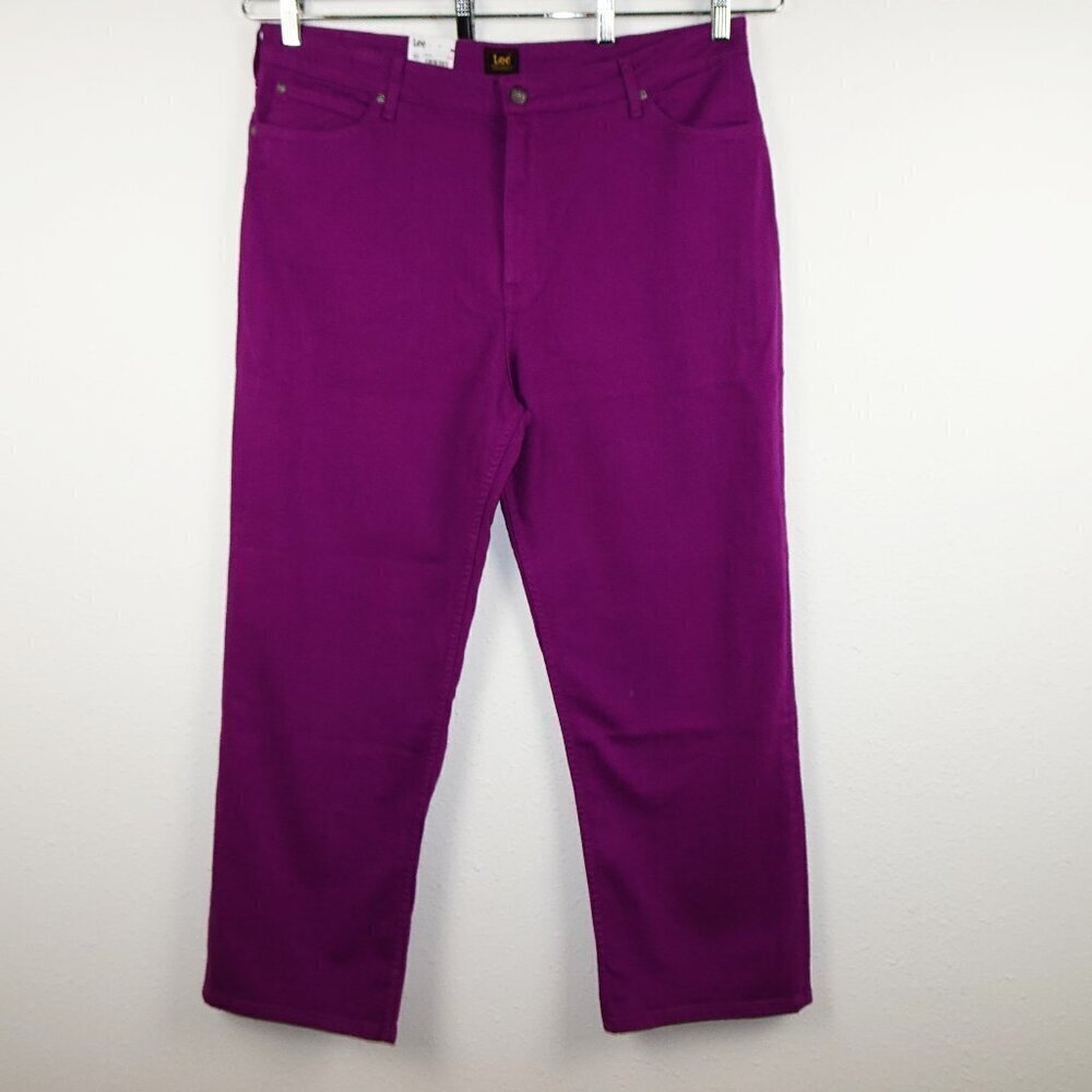 Lee Wide Leg Jeans Women's Size 35x30 Purple Denim Stretch